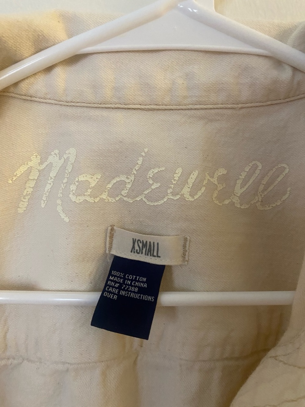 Madewell Off-White Denim Vest with Button Front - Picture 2 of 3